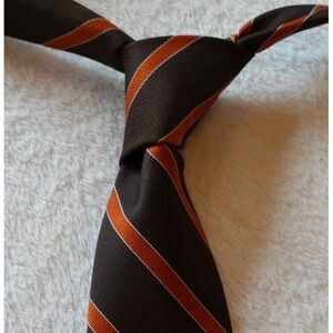 Vintage Beau Brummell Tie Cleveland Browns Striped Skinny Slim Repp 60s 70s